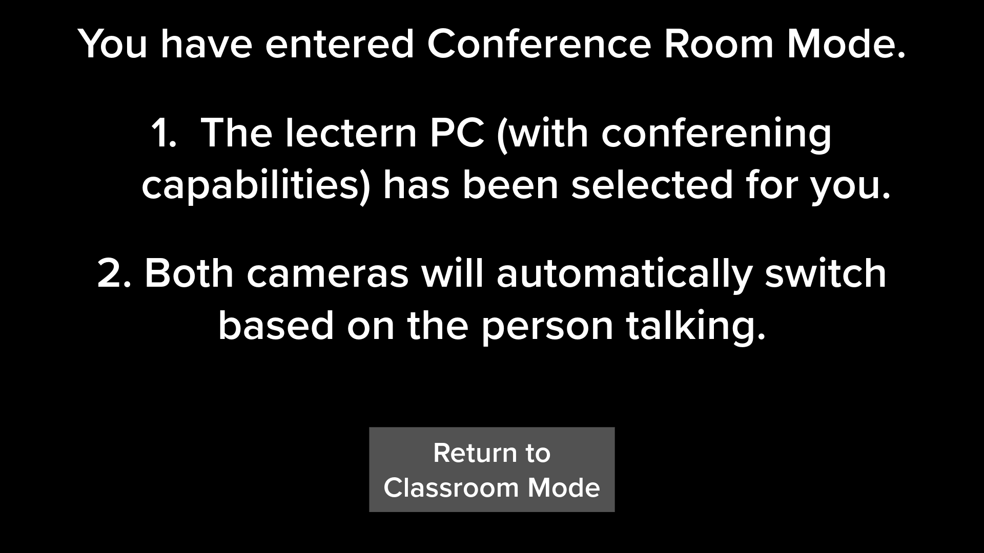 Image of classroom display control panel