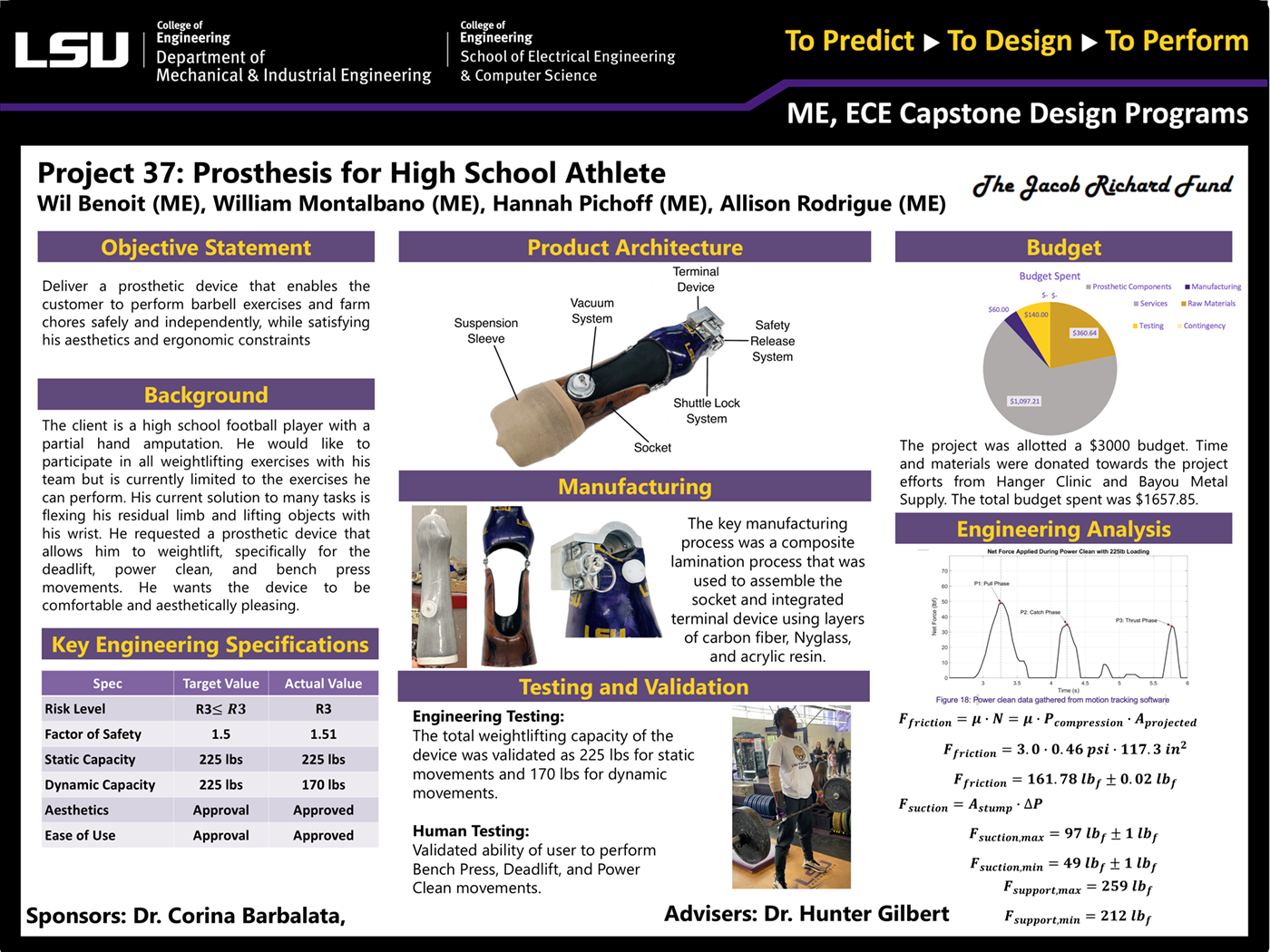 Project 37 Poster: Prosthesis for high-school athlete (2023) Project 37: Prosthesis for high-school athlete (2023)