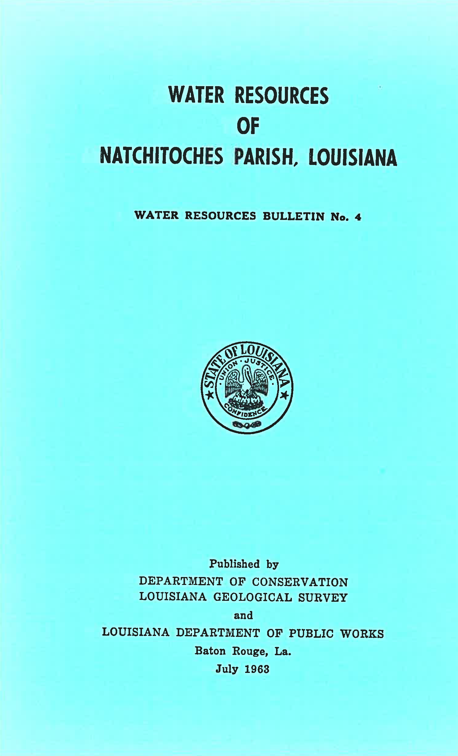 Water Resources of Natchitoches Parish, Louisiana.